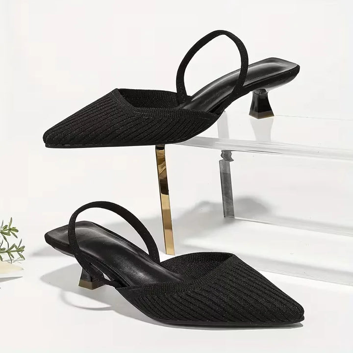 Ewa | brązowe czółenka slingback