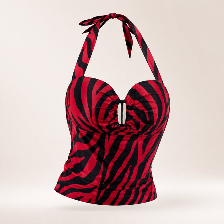 Melania | Damski zestaw zebra top i szorty