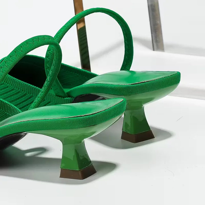Ewa | brązowe czółenka slingback