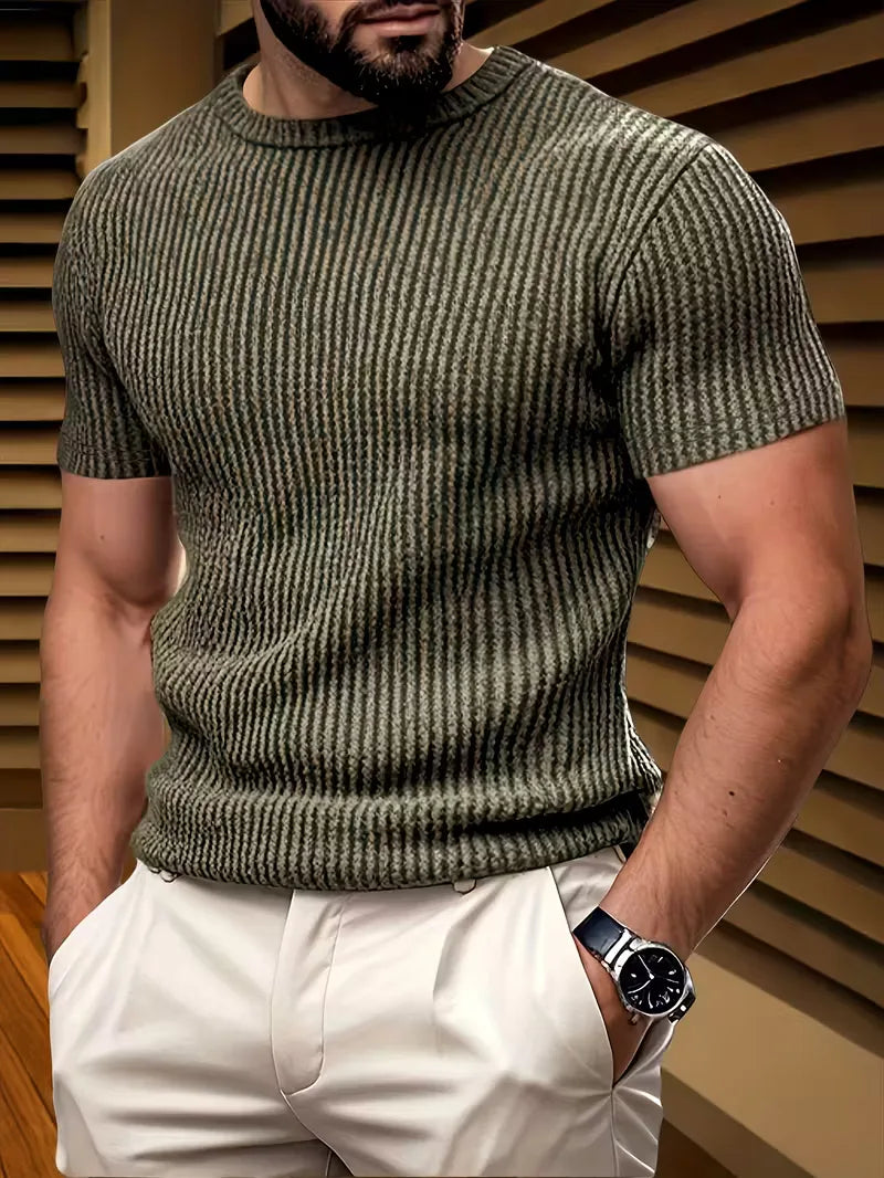 Alan | Męski T-Shirt z Fakturą Jacquard
