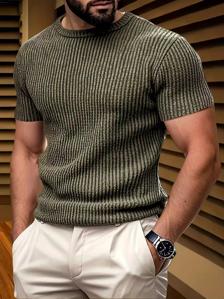 Alan | Męski T-Shirt z Fakturą Jacquard