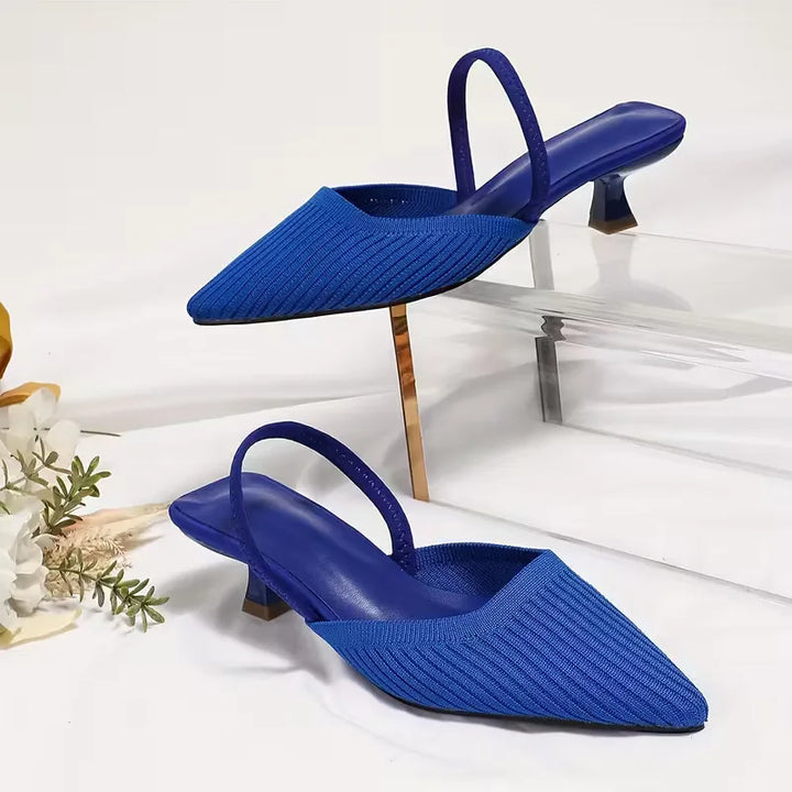 Ewa | brązowe czółenka slingback