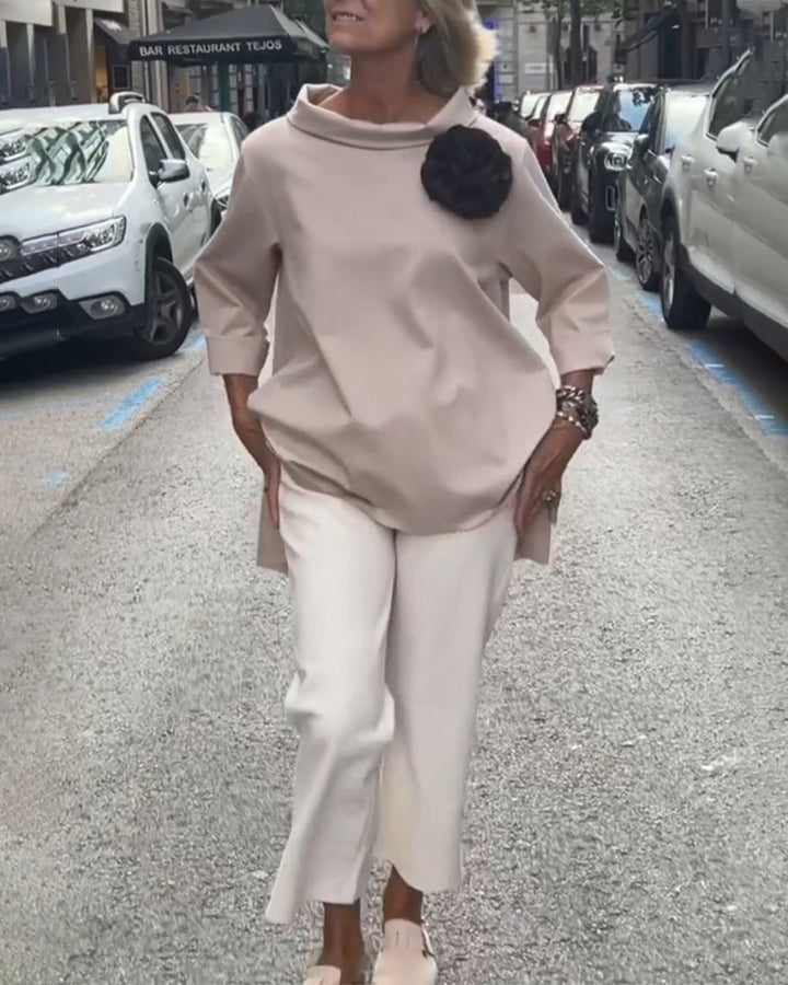 Laura | Elegancka Bluzka z Asymetrycznym Dołem