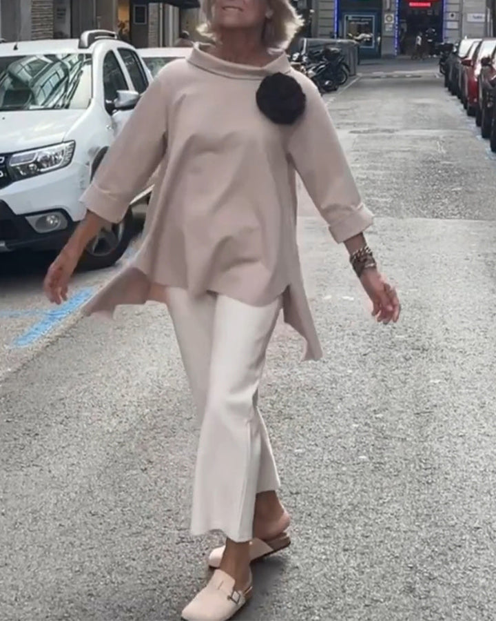 Laura | Elegancka Bluzka z Asymetrycznym Dołem