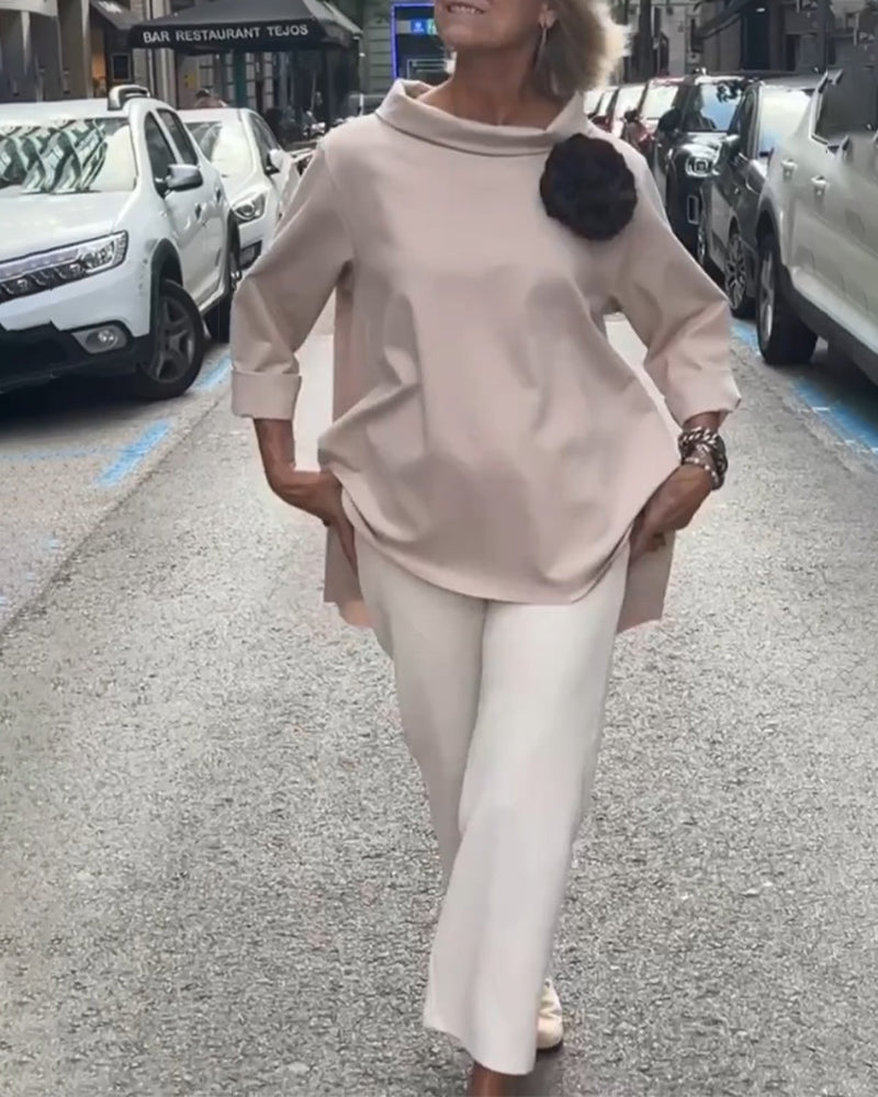 Laura | Elegancka Bluzka z Asymetrycznym Dołem
