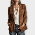 Łucja | Vintage women's brown blazer with a button closure