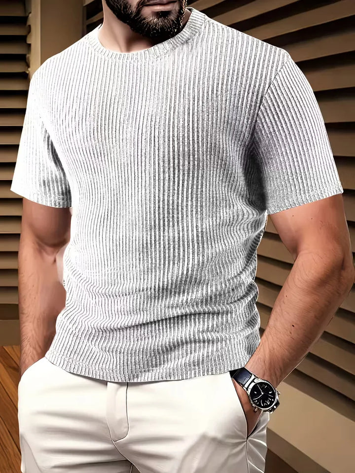 Alan | Męski T-Shirt z Fakturą Jacquard