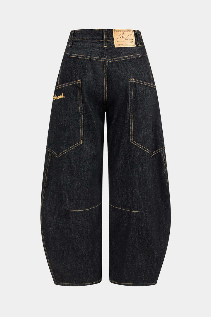 Faustyna | Damskie barrel jeans wide leg