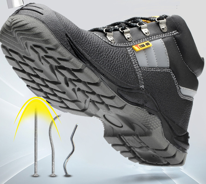 Męskie wysokie buty robocze z noskiem stalowym czarne