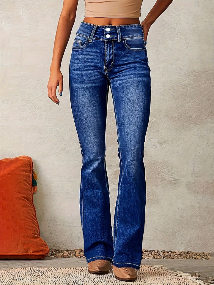 Idalia | Damskie jeansy flare high waist