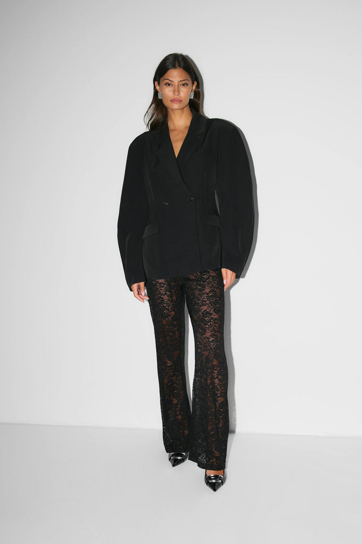 Sabina | Koronkowe Spodnie Flare Noir