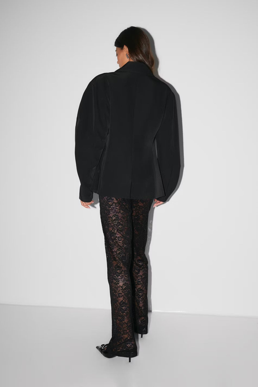 Sabina | Koronkowe Spodnie Flare Noir