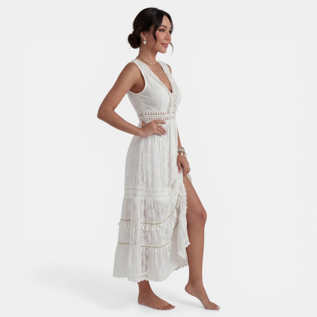 Bianka | Damska koronkowa sukienka maxi boho