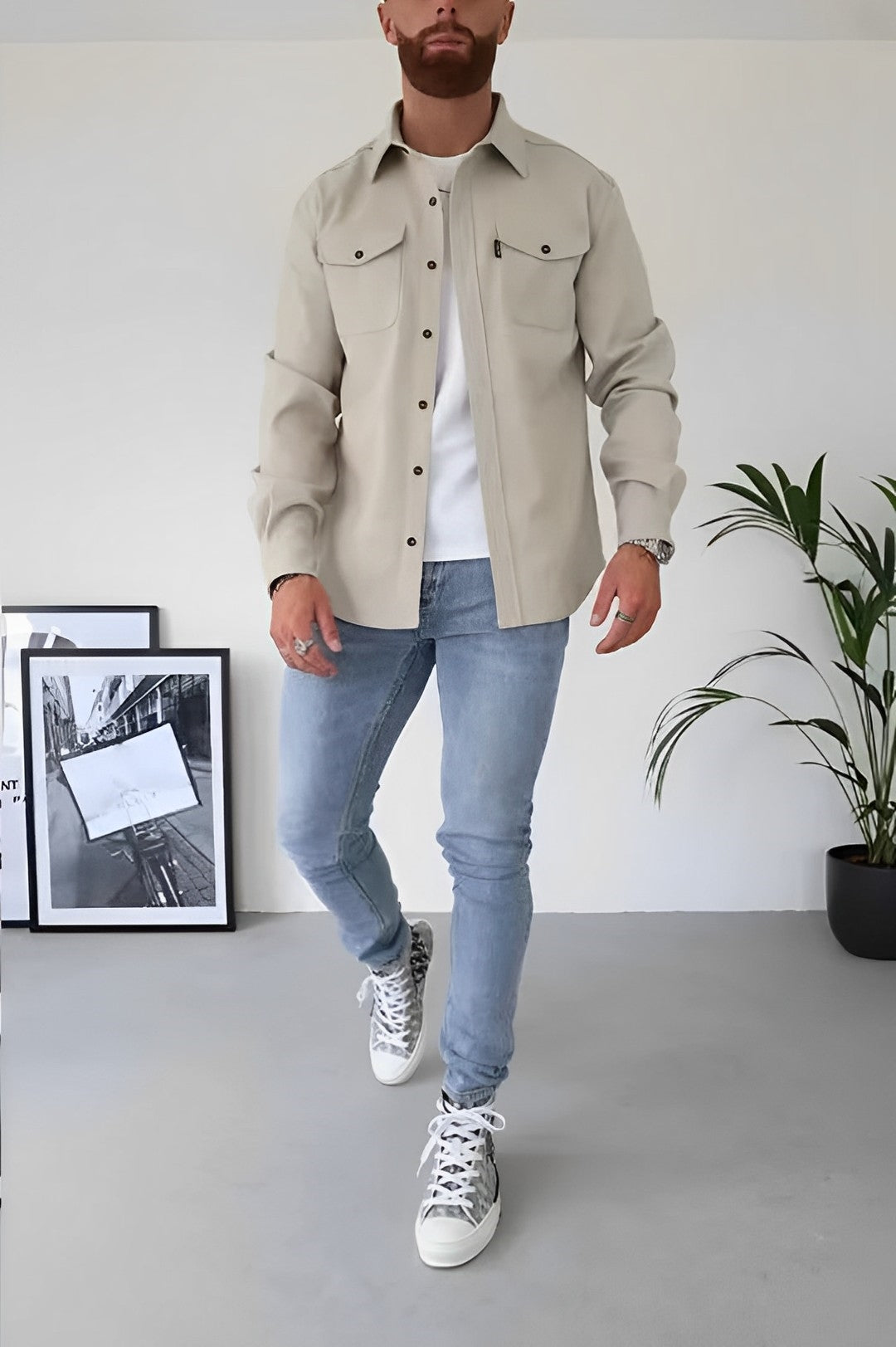 Kacper | beżowa koszula casual
