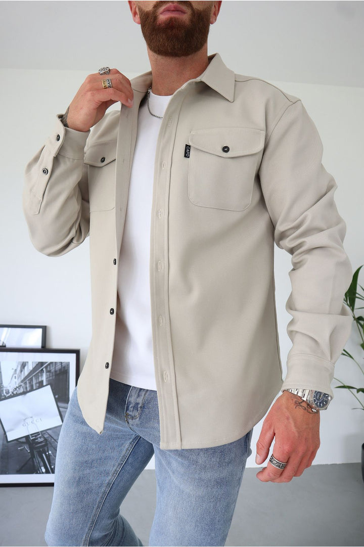 Kacper | beżowa koszula casual
