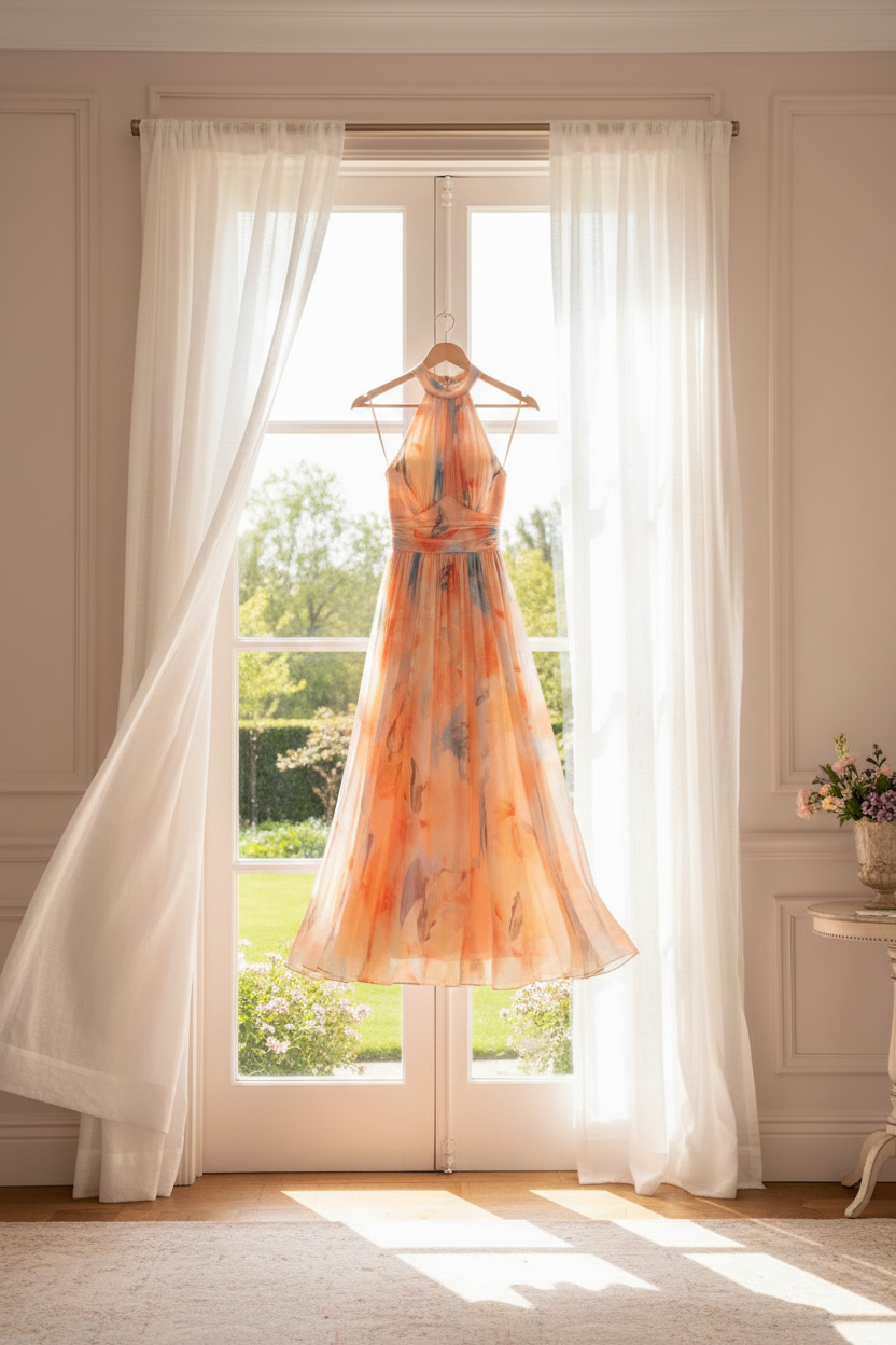 Sukienka maxi halter w kwiaty
