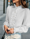 Oliwia | biała bluzka z falbanami