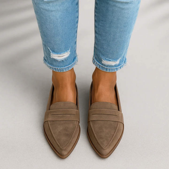 Damskie loafery ortopedyczne z ażurowymi wstawkami na boku