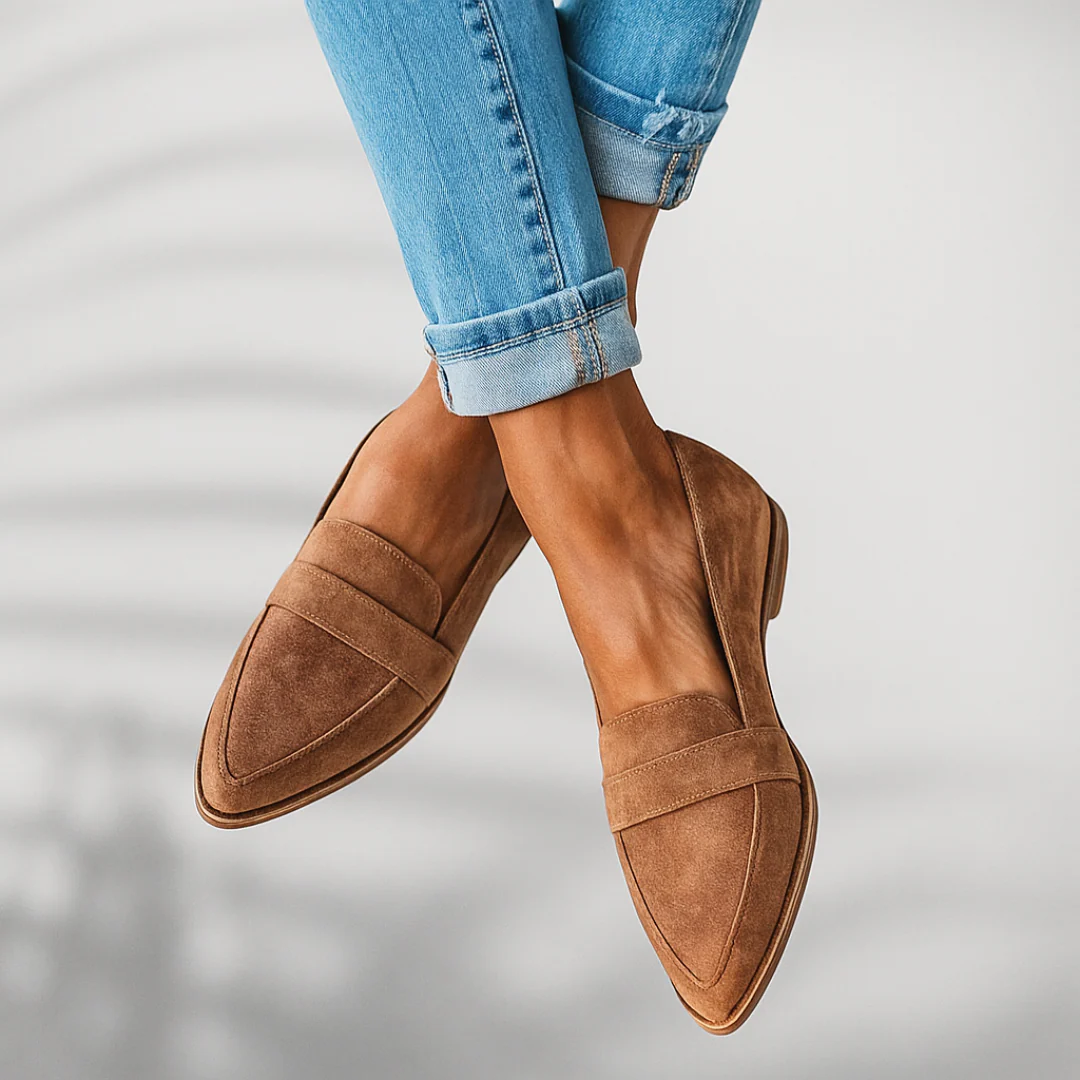 Damskie loafery ortopedyczne z ażurowymi wstawkami na boku