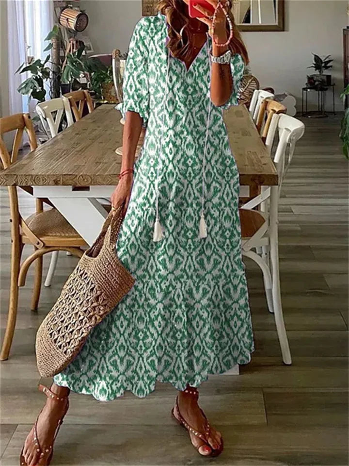 Sukienka maxi w kwiaty boho