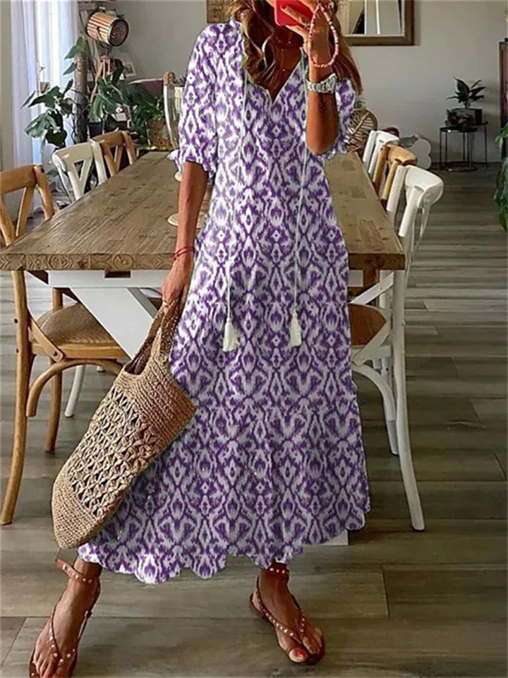 Sukienka maxi w kwiaty boho