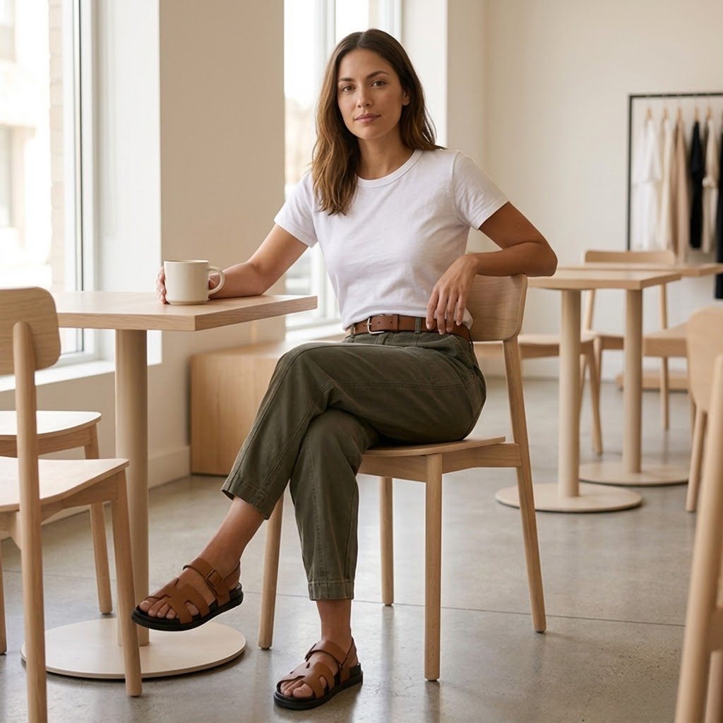 Damskie spodnie utility z wysokim stanem w kolorze khaki