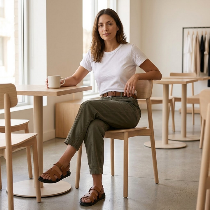 Damskie spodnie utility z wysokim stanem w kolorze khaki