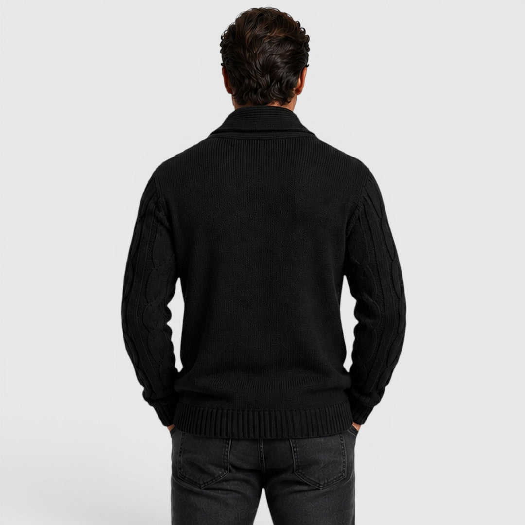Maksymilian | Kardigan Męski Szalowy z Dzianiny