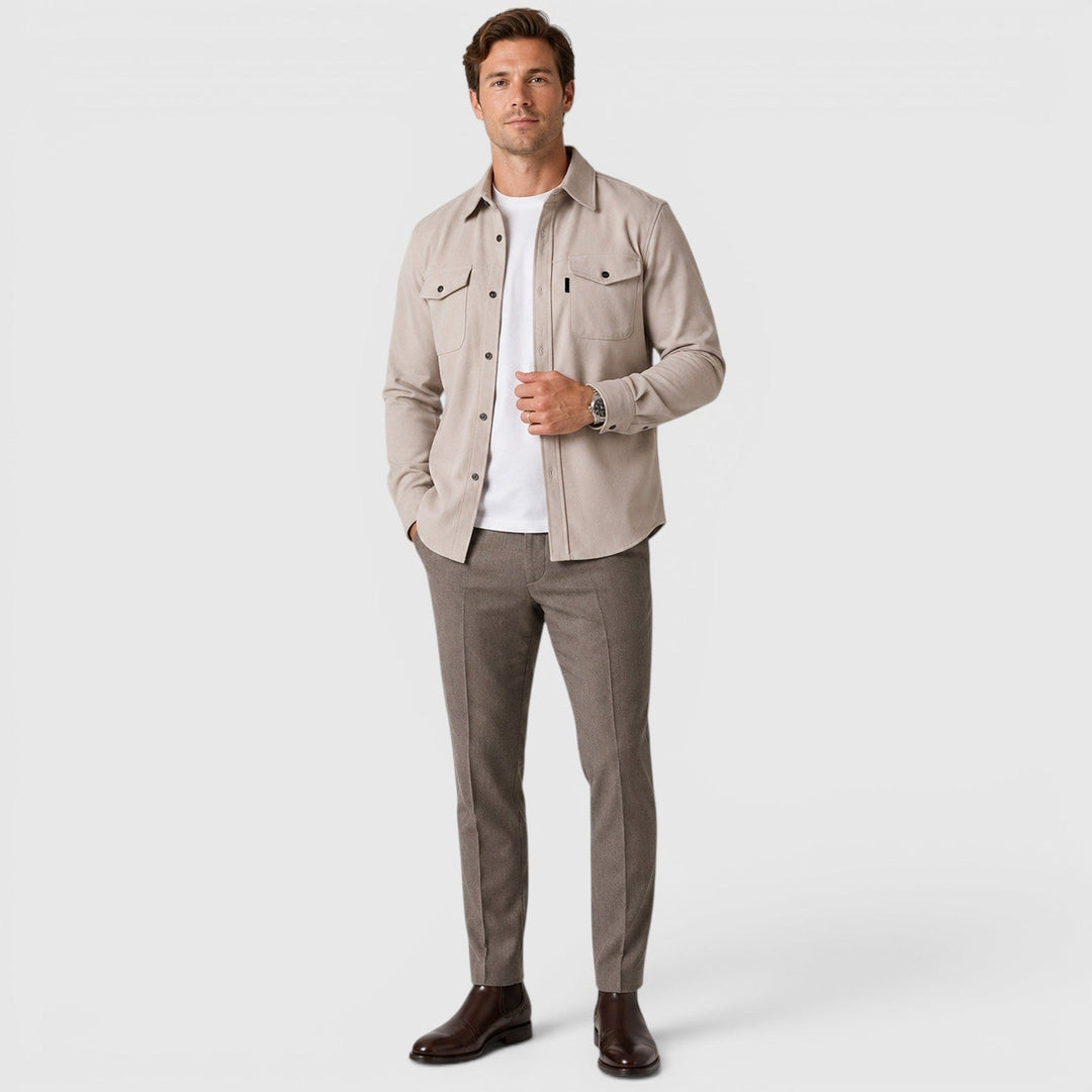 Adam | Szara Koszula Męska Overshirt