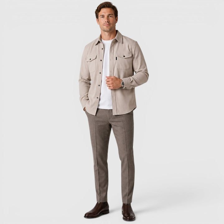 Adam | Szara Koszula Męska Overshirt