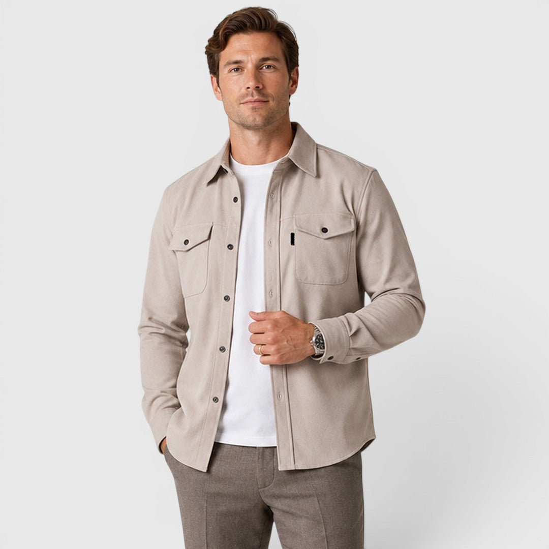 Adam | Szara Koszula Męska Overshirt