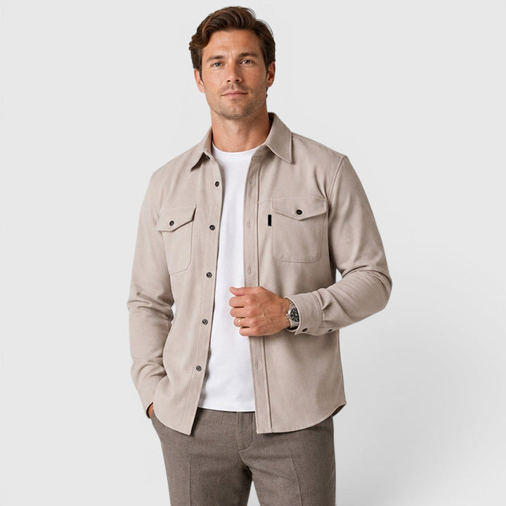 Adam | Szara Koszula Męska Overshirt