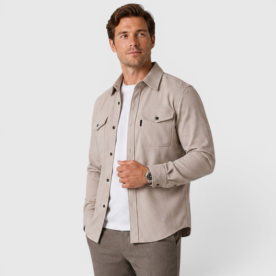Adam | Szara Koszula Męska Overshirt