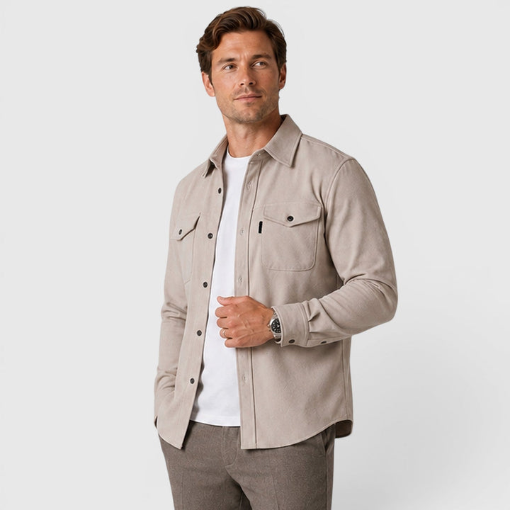 Adam | Szara Koszula Męska Overshirt