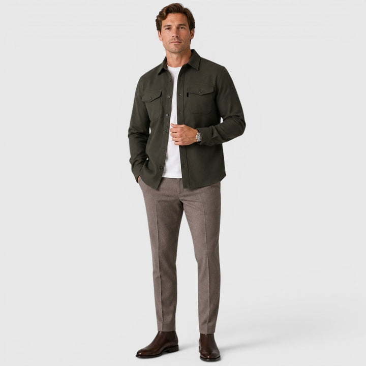 Adam | Szara Koszula Męska Overshirt
