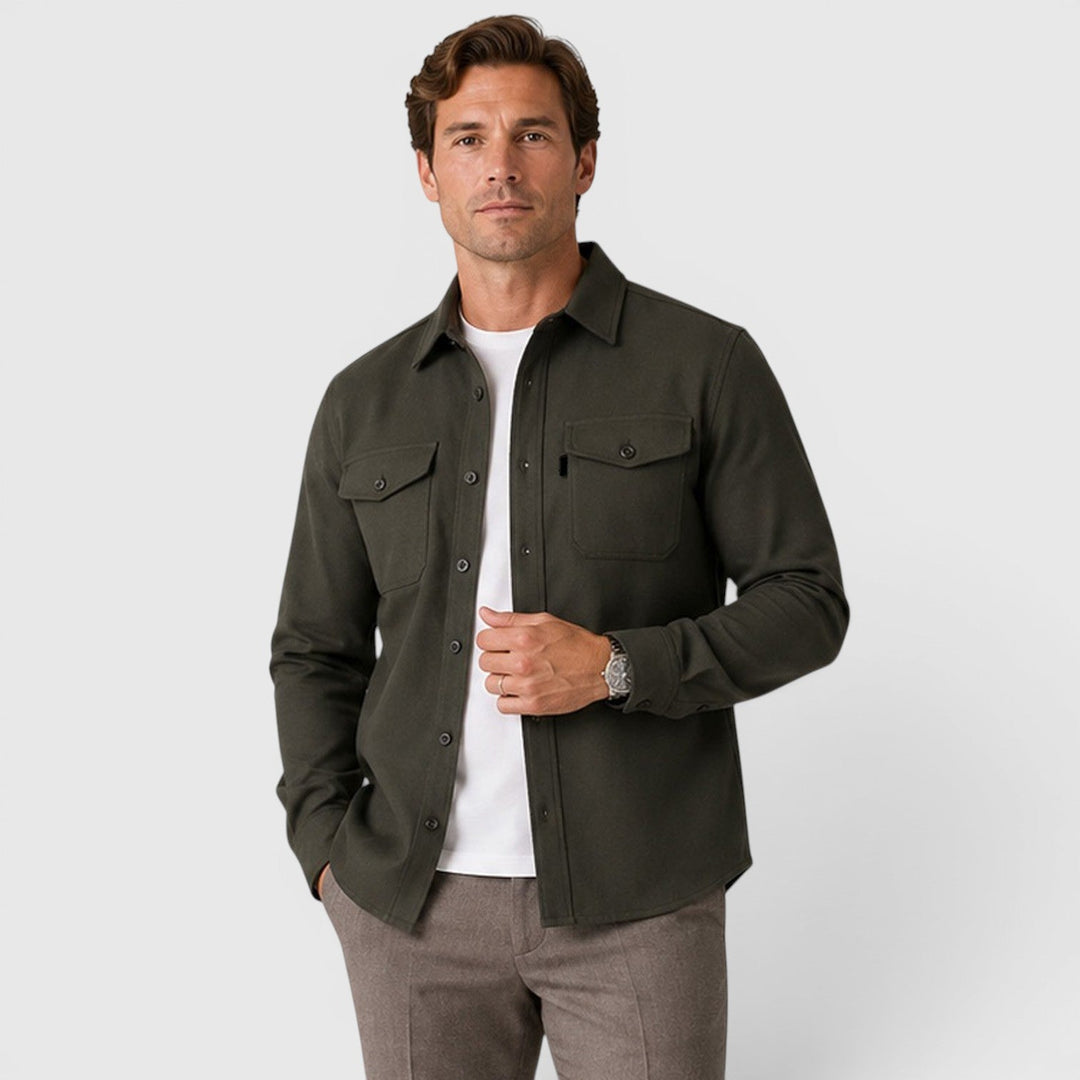 Adam | Szara Koszula Męska Overshirt