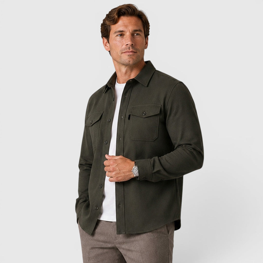 Adam | Szara Koszula Męska Overshirt