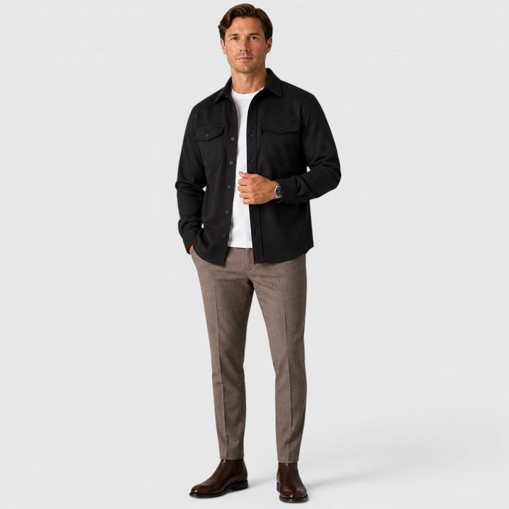 Adam | Szara Koszula Męska Overshirt