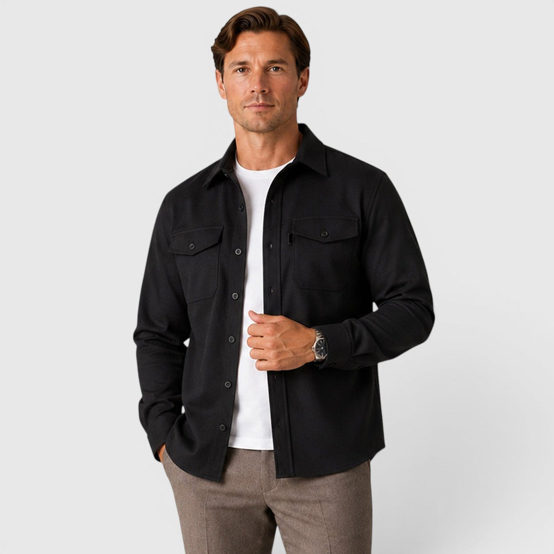 Adam | Szara Koszula Męska Overshirt