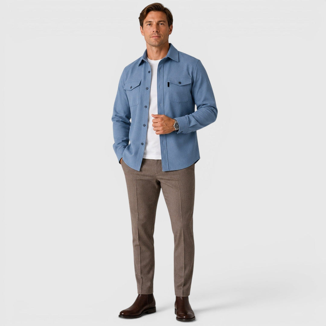 Adam | Szara Koszula Męska Overshirt