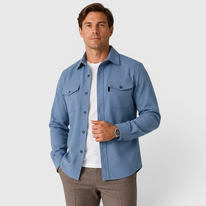 Adam | Szara Koszula Męska Overshirt