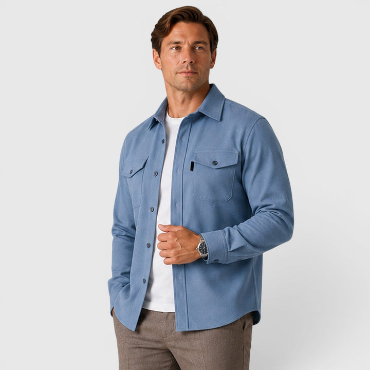 Adam | Szara Koszula Męska Overshirt