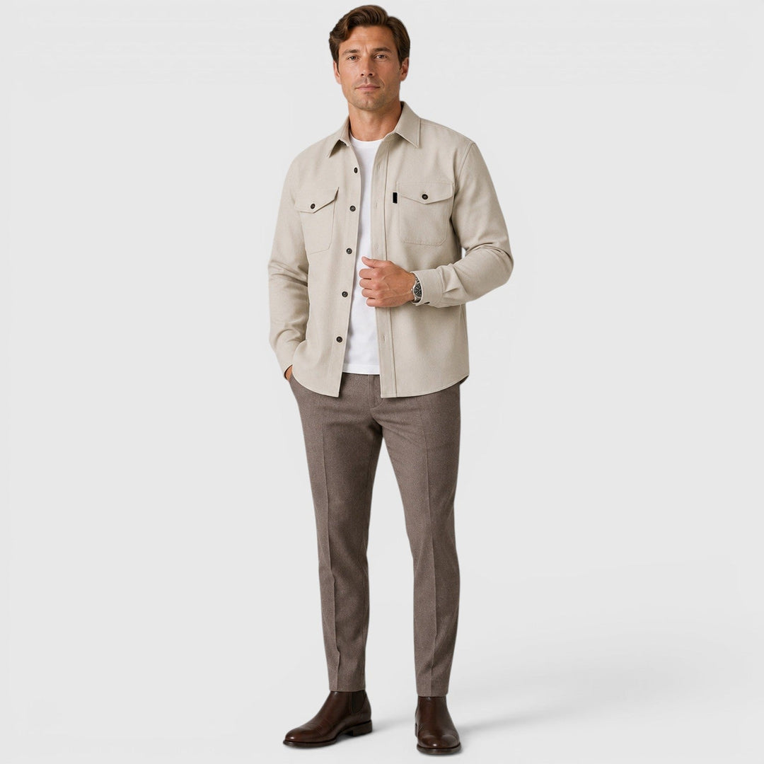 Adam | Szara Koszula Męska Overshirt