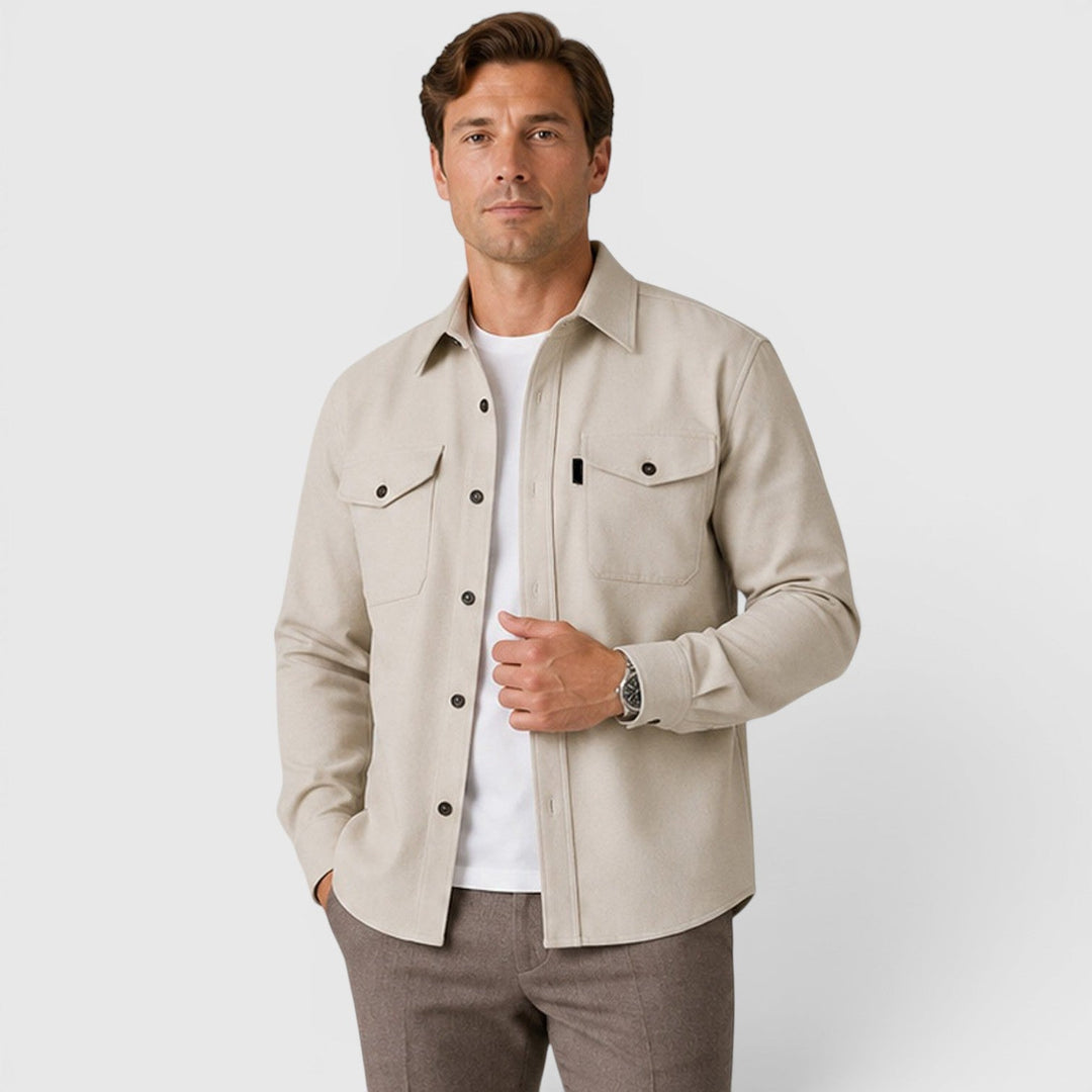 Adam | Szara Koszula Męska Overshirt