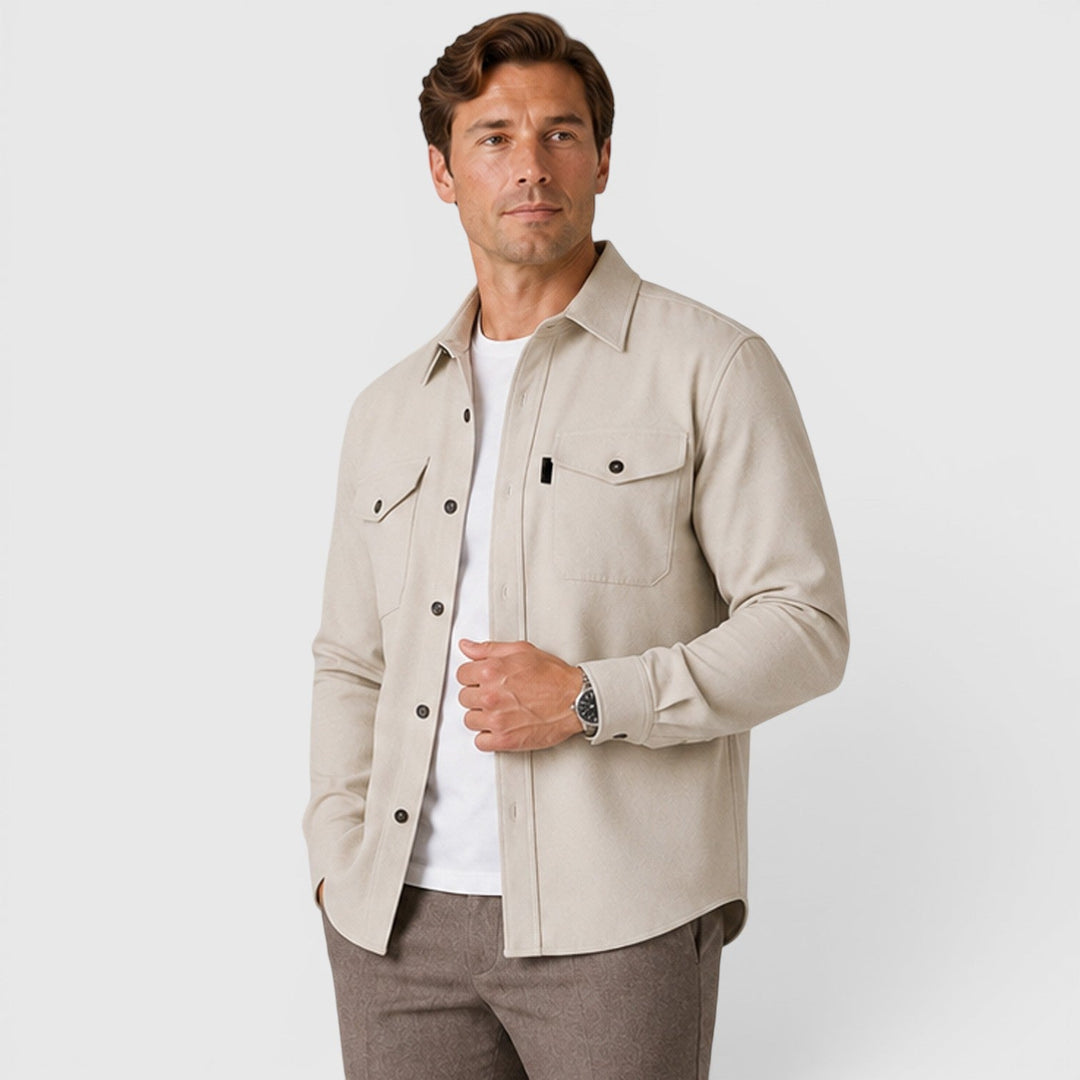 Adam | Szara Koszula Męska Overshirt