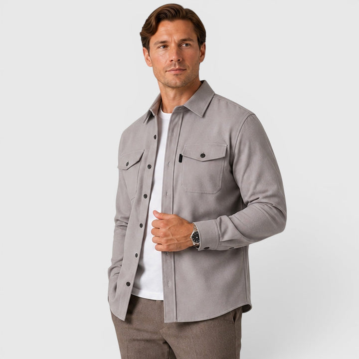 Adam | Szara Koszula Męska Overshirt