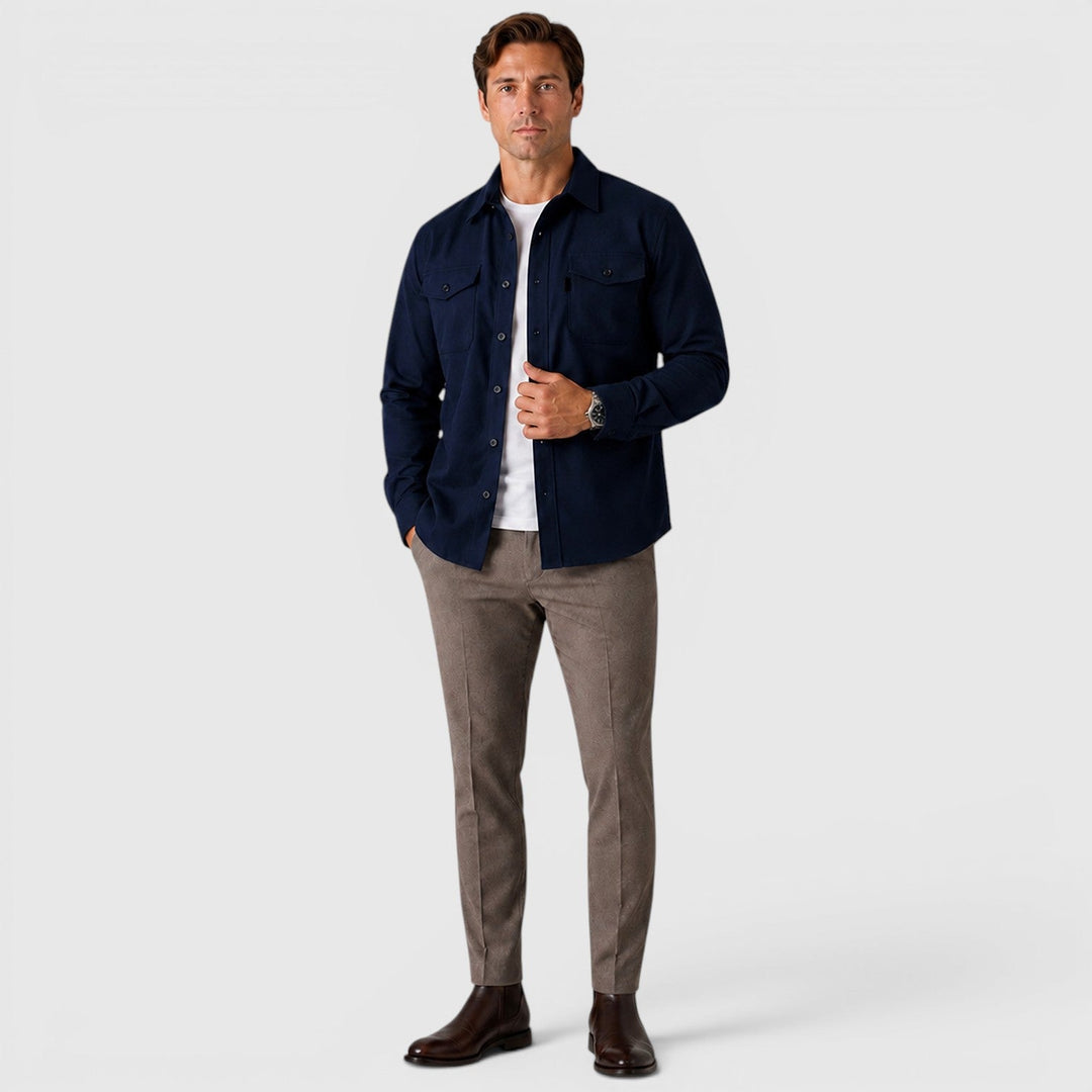 Adam | Szara Koszula Męska Overshirt