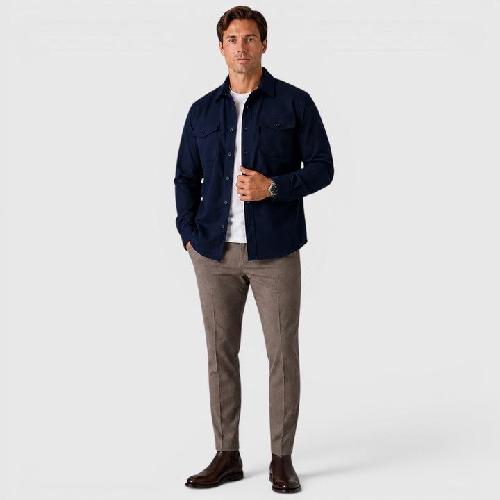 Adam | Szara Koszula Męska Overshirt