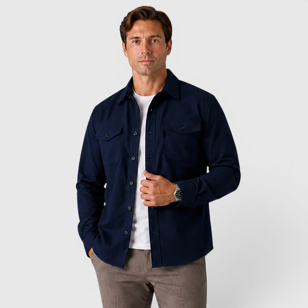 Adam | Szara Koszula Męska Overshirt