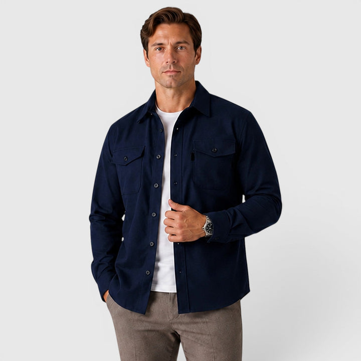 Adam | Szara Koszula Męska Overshirt